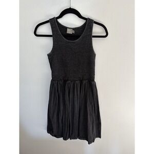 ASOS Design Charcoal Grey Acid Wash Smocked Mini Dress Sleeveless Womens Size 2